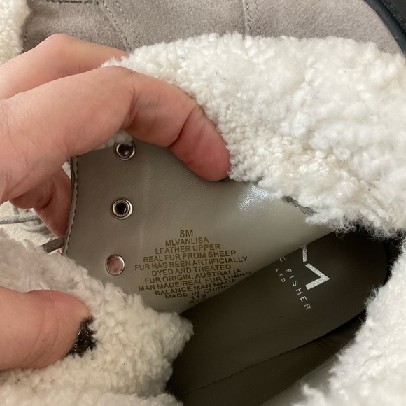 Marc Fisher “VACINTA” Grey Suede Real Fur Lined Lace Up Ankle Boots MLVANLISA 8 - Picture 6 of 9